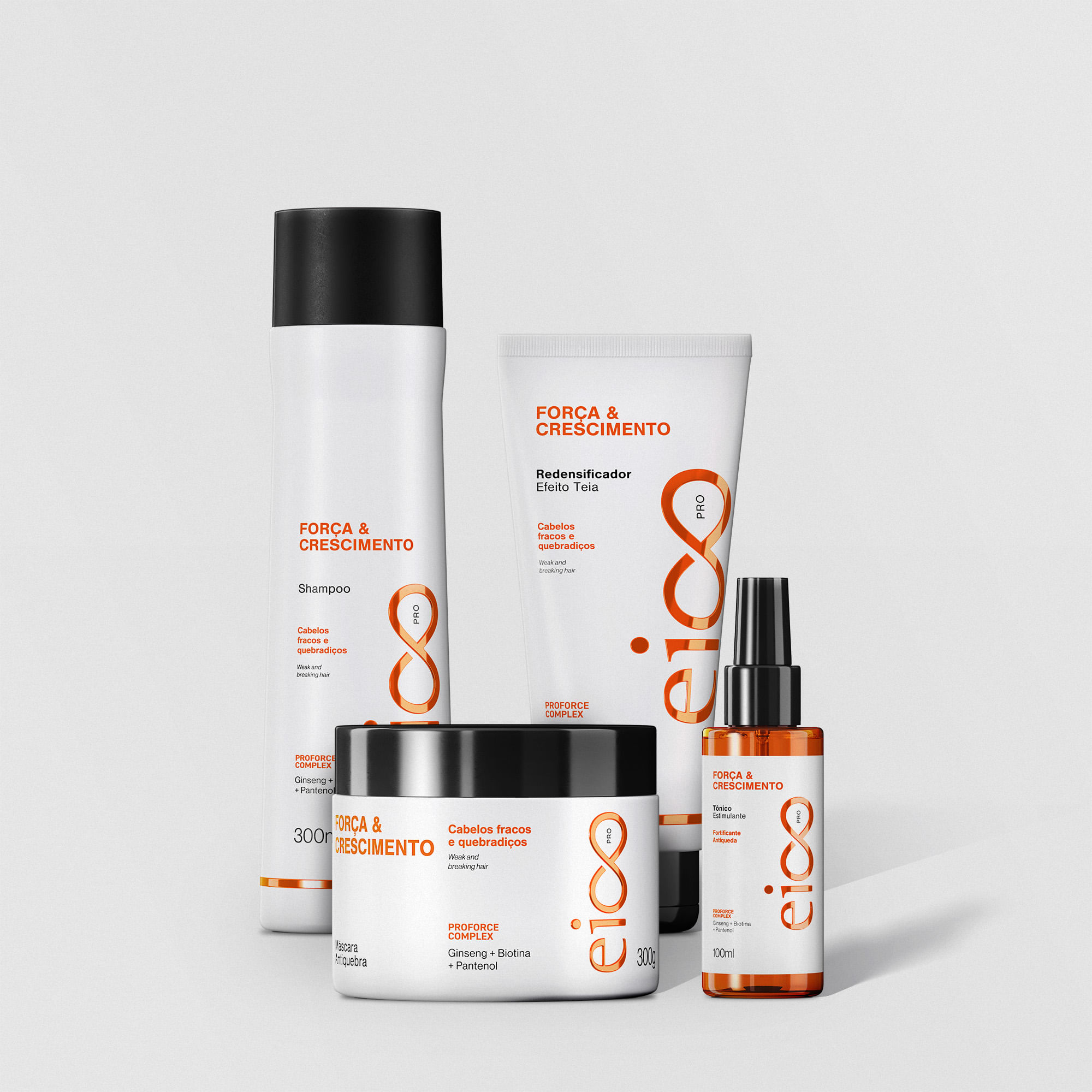 Kit Eico PRO Forca - Crescimento - Efeito Teia -4 produtos- sem booster